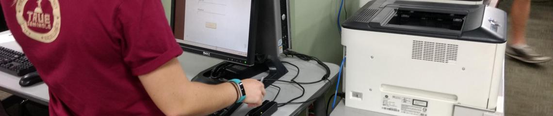 Student using printer